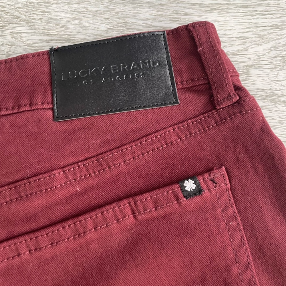 NWT 🦋 LUCKY BRAND Wine Straight Leg pants | Size: 8/29 - Picture 10 of 13